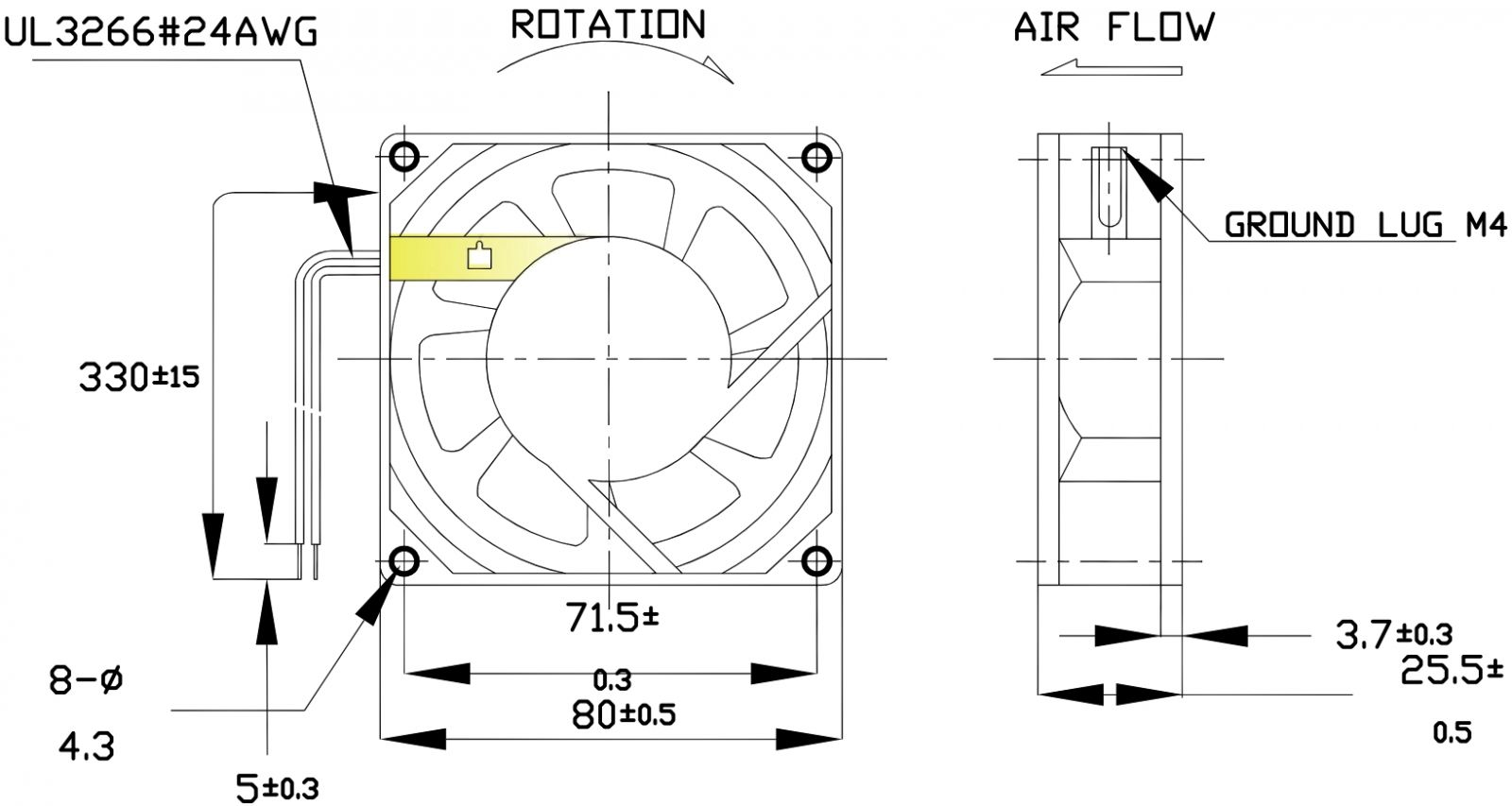 מאוורר לאלקטרוניקה מולטיקומפ MULTICOMP 115VAC FAN MC21680